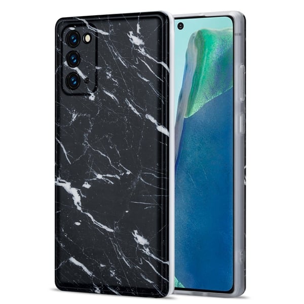 Marble Samsung Galaxy Note 20 5G / Note 20 Etui - Svart Klinkekule
