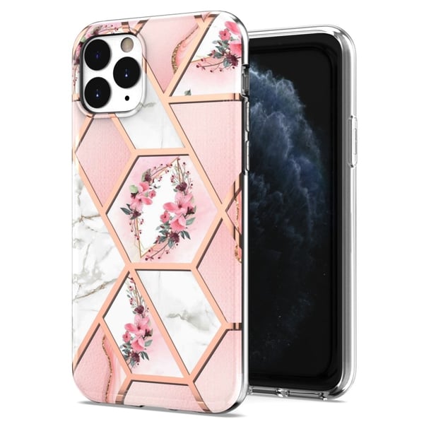 Marble iPhone 11 Pro Suojakotelo - Pink Flowers