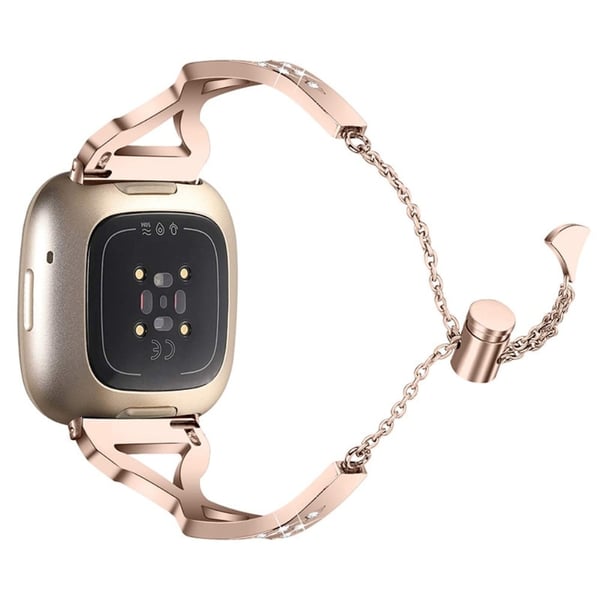 Fitbit Sense / Versa 3 strass 304 klokkerem i rustfritt stål - Gull