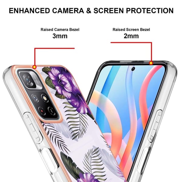 Marble Xiaomi Redmi Note 11T 5G Etui - Lilla Blomster