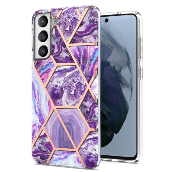 Marble Samsung Galaxy S21 FE Suojakotelo - Tumma Violetti