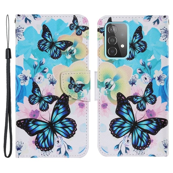 Wonderland Samsung Galaxy A53 5G Läppäkotelo - Blue Butterflies