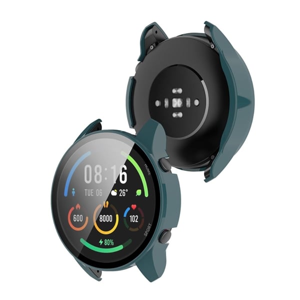 Xiaomi Mi Watch Color Sports allrounddeksel med herdet glass - Svartgrønn