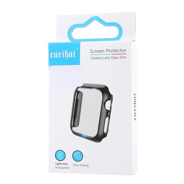 RURIHAI Apple Watch (41 mm) beskyttelsesdeksel med herdet glass - Svart