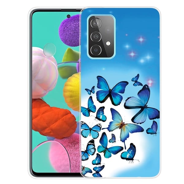 Deco Samsung Galaxy A73 Etui - Blåe Sommerfugler