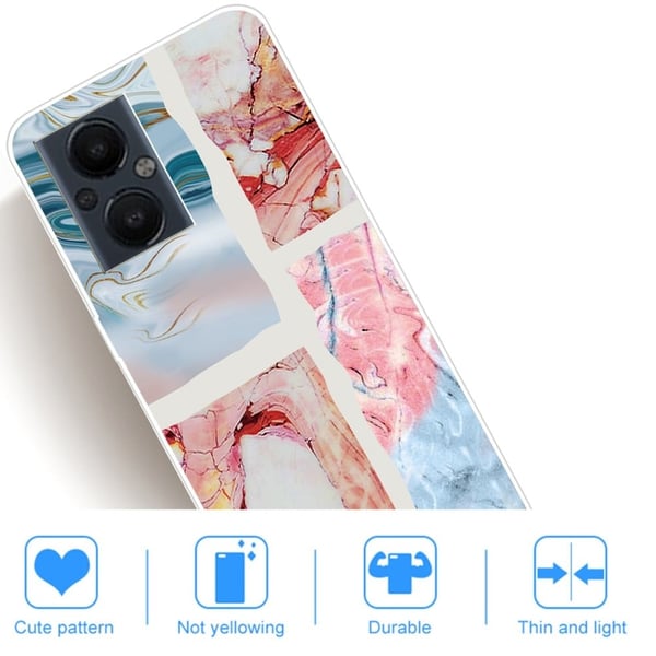 Marble OnePlus Nord N20 5G Etui - Blå og Oransje Klinkekule