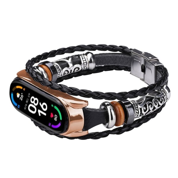 Xiaomi Mi Smart Band 6 / 5 klokkerem i retrostil - Svart / Gull