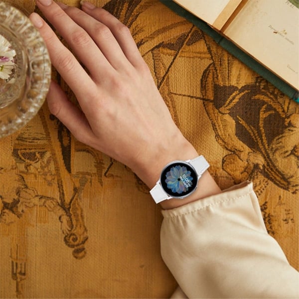 Samsung Galaxy Watch 3 (45 mm) / Watch (46 mm) enkel klokkerem i ekte skinn - Hvit
