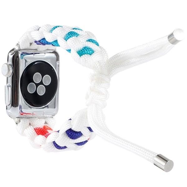 Apple Watch (45 mm) unik klokkerem i nylon - Hvit / Flerfarget