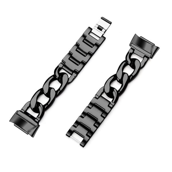 Fitbit Charge 5 enkeltrad elegant klokkerem med kjede - Svart Fitbit Charge 5 enkeltrad elegant klokkerem med kjede - Svart