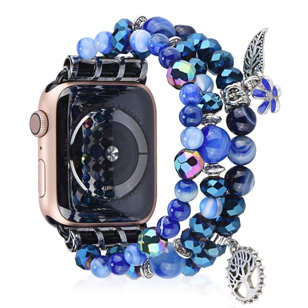 Apple Watch (45 mm) unik klokkerem med blå krystallperler