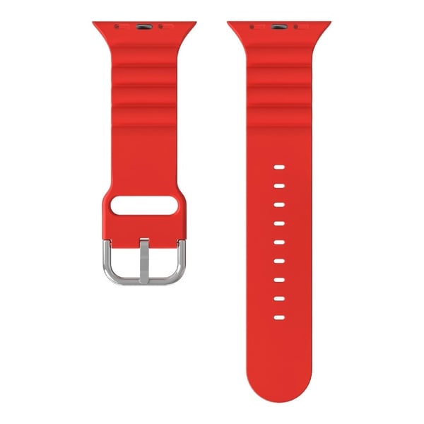 Apple Watch (41 mm) horisontalstripe silikonklokkerem - Rød