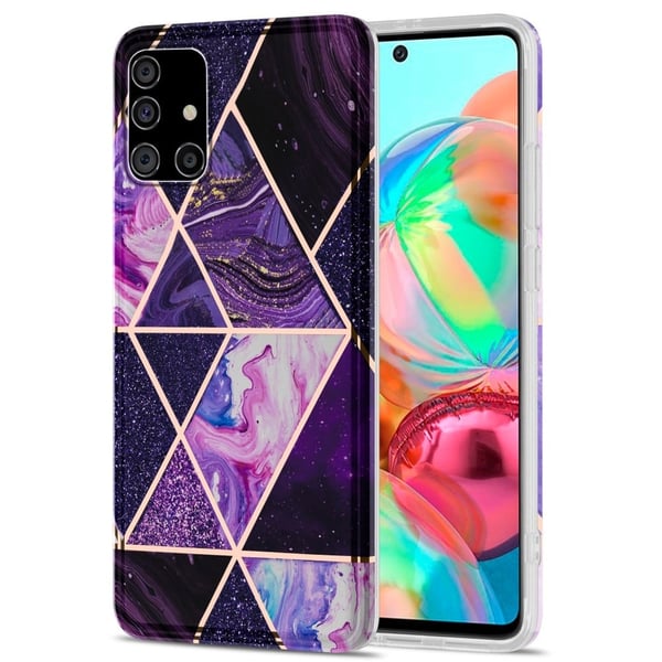 Marble Samsung Galaxy A71 5G Etui - Mørkelilla Marble Samsung Galaxy A71 5G Etui - Mørkelilla