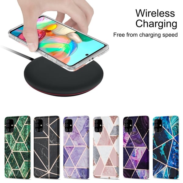 Marble Samsung Galaxy A71 5G Etui - Mørkelilla