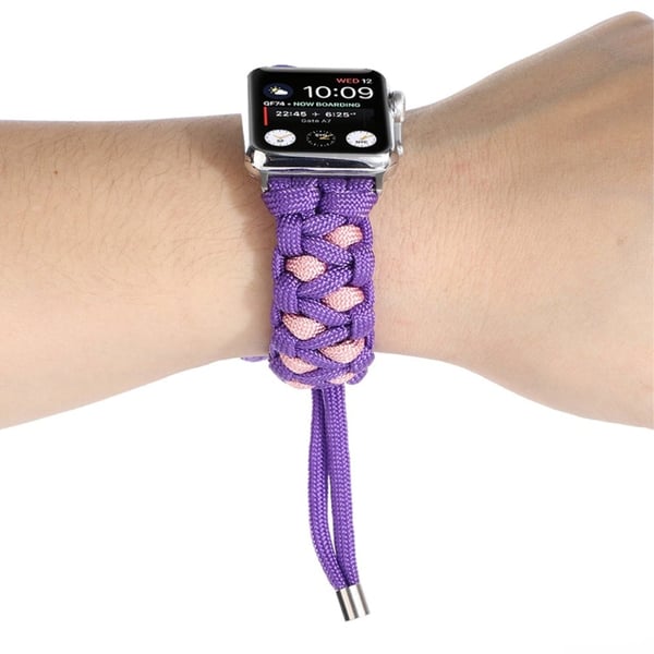 Apple Watch (45 mm) unik klokkerem i nylon - Lilla / Rosa