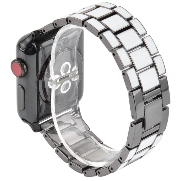Apple Watch (41mm) 3 perle fasjonable klokkerem - Hvit / Grå