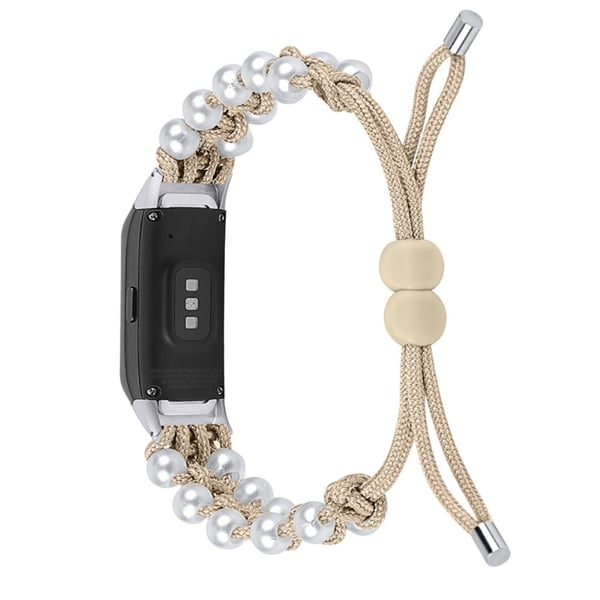 Samsung Galaxy Fit urrem i nylon med perledekor - Aprikos