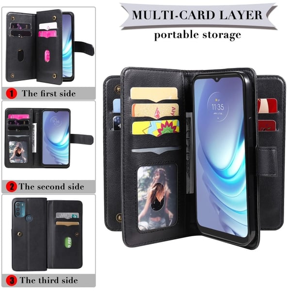 10-slot Lompakko Suojakotelo For Motorola Moto G50 - Violetti