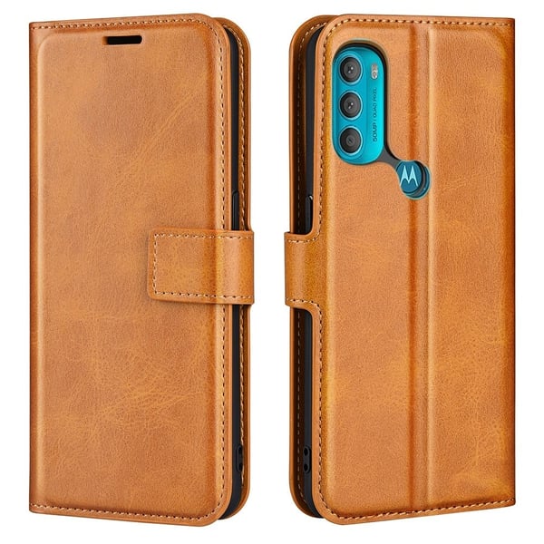 Læretui med Lommebok til Motorola Moto G71 5G - Gul