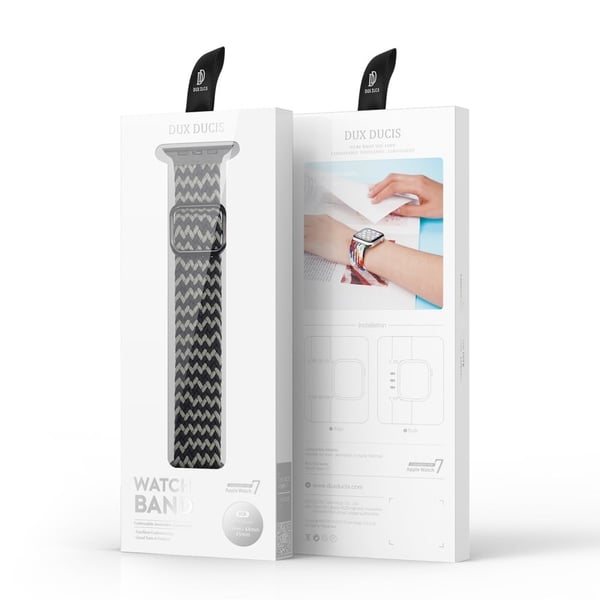 DUX DUCIS Apple Watch (41 mm) elastisk klokkerem i nylon - Grønn / Svart