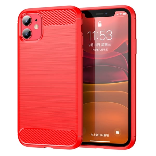Carbon Flex etui - iPhone 11 - Rød