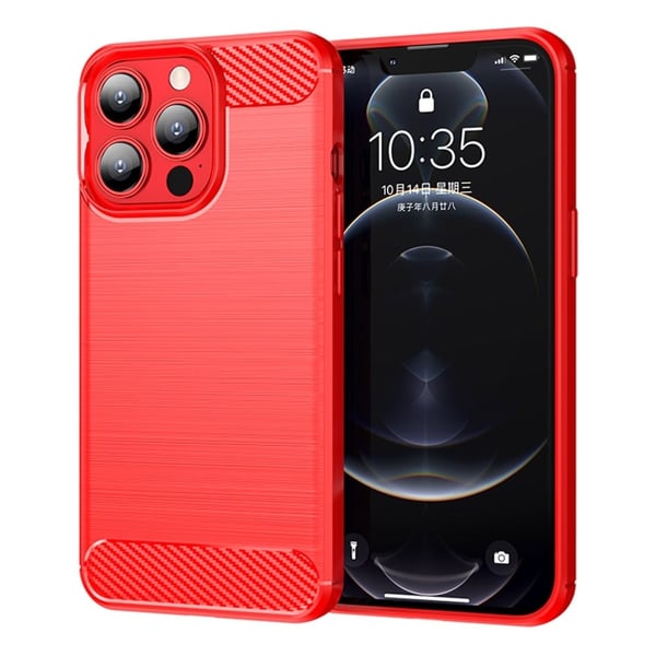 Carbon Flex Etui iPhone 13 Pro Max - Rød