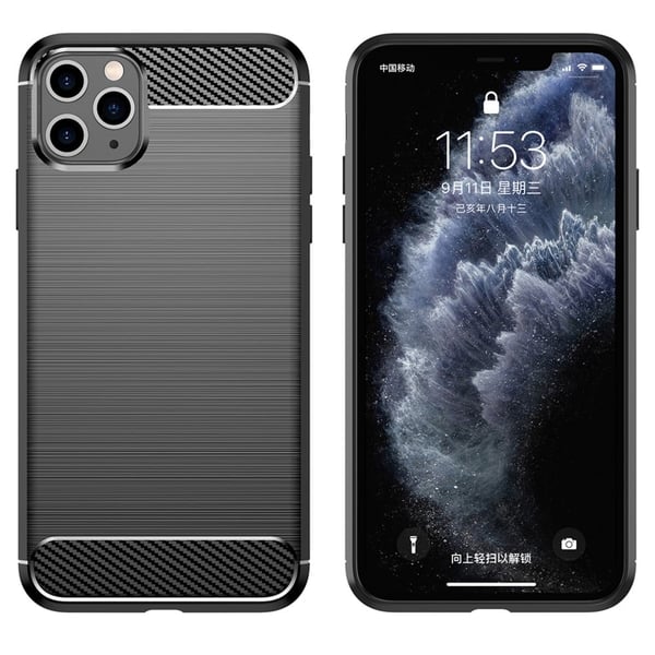 Carbon Flex Suojakotelo iPhone 11 Pro Max - Musta