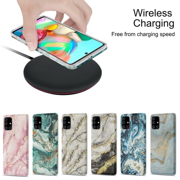 Marble Samsung Galaxy A71 5G Etui - Blå
