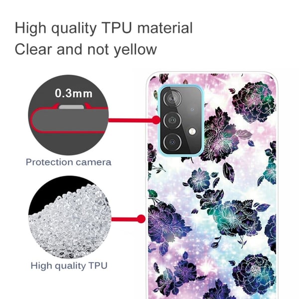 Deco Samsung Galaxy A73 Etui - Lilla Blomster