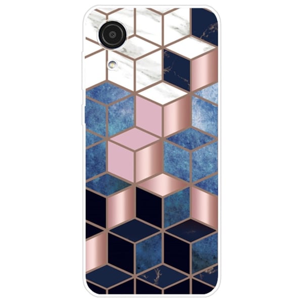 Marble Samsung Galaxy A03 Core Etui - Blå / Gull Terning