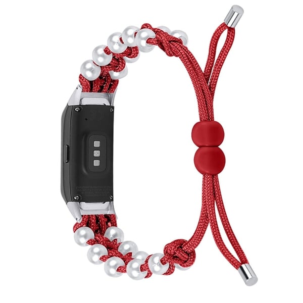 Samsung Galaxy Fit urrem i nylon med perledekor - Rød