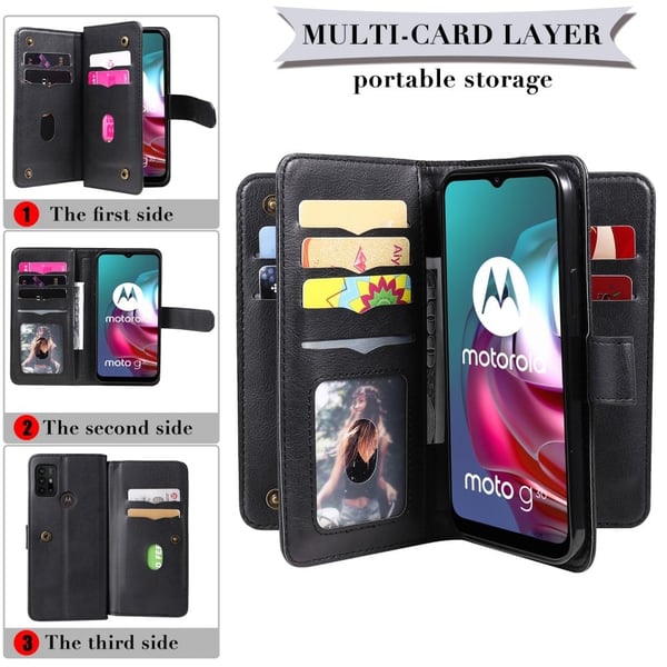 10-slot Pung Etui til Motorola Moto G30 / G10 - Lilla