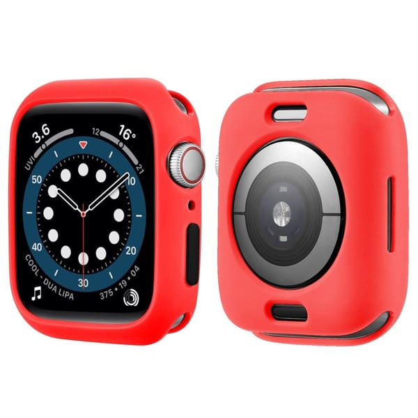 Apple Watch (41 mm) TPU-deksel med godterifarget knapp - Rød / Svart Apple Watch (41 mm) TPU-deksel med godterifarget knapp - Rød / Svart