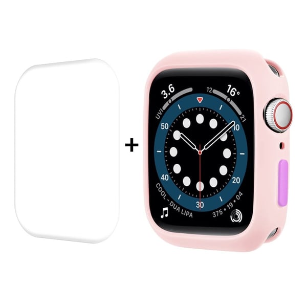 ENKAY Apple Watch (45 mm) TPU-deksel + skjermbeskytter - Rosa