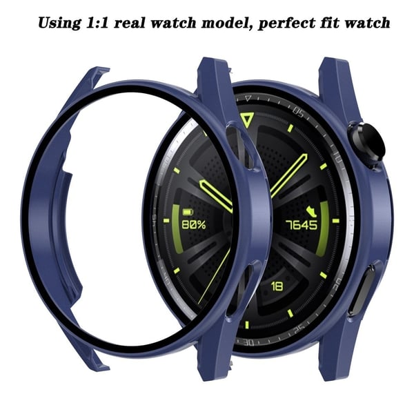 Huawei Watch GT 3 (42 mm) galvaniseringsramme med herdet glass - Mørkeblå