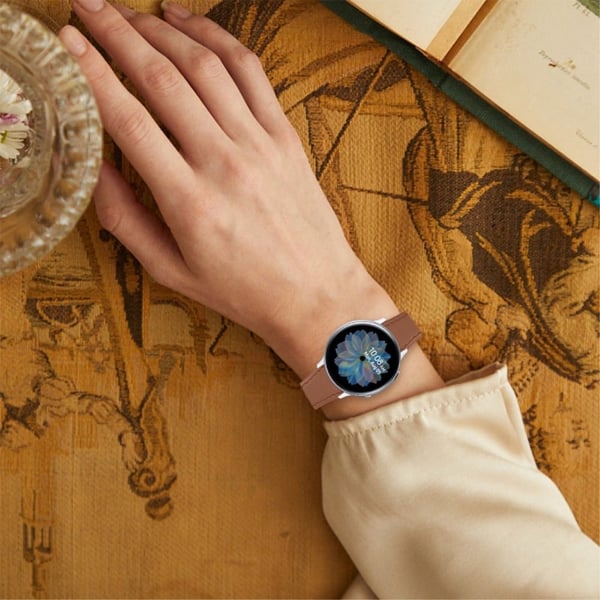 Samsung Galaxy Watch 3 (45 mm) / Watch (46 mm) enkel klokkerem i ekte skinn - Brun