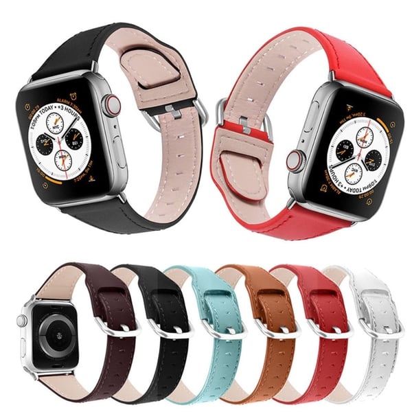 Apple Watch (45 mm) stilig klokkerem i ekte skinn - Hvit