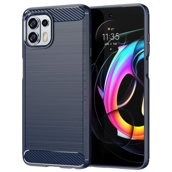 Carbon Flex Etui Motorola Edge 20 Fusion / 20 Lite - Blå