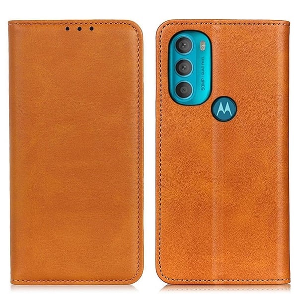 Flip Etui med Pung i Ekte Lær til Motorola Moto G71 5G - Brun