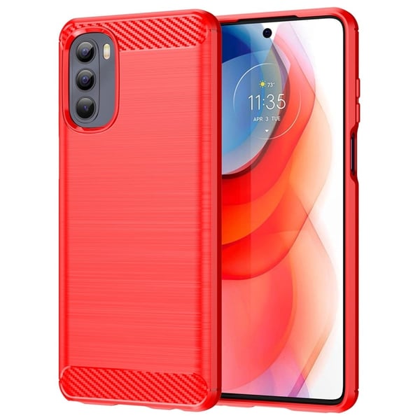 Carbon Flex Etui Motorola Moto G Stylus (2022) - Rød