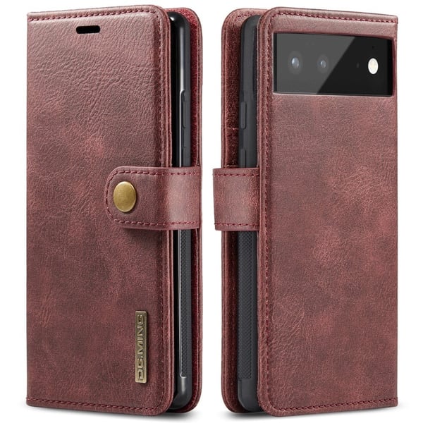 DG.Ming Google Pixel 6 2-in-1 Lommebok Etui - Rød