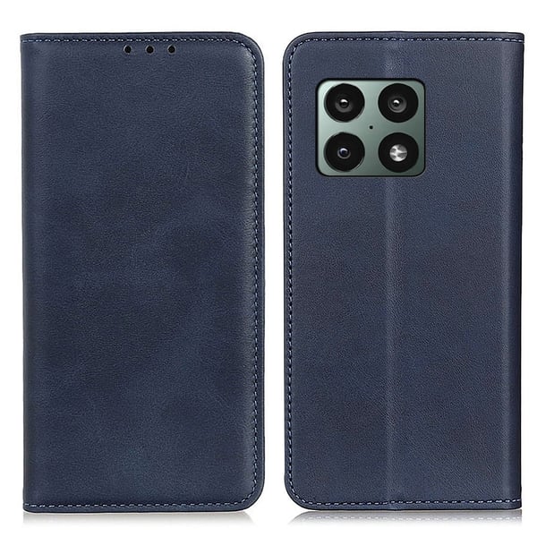 Lompakko-style Aitoa Nahkaa Läppäkotelo For OnePlus 10 Pro - Sininen