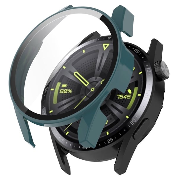 Huawei Watch GT 3 (42 mm) TPU-ramme + skjermbeskytter i herdet glass - Mørkegrønn
