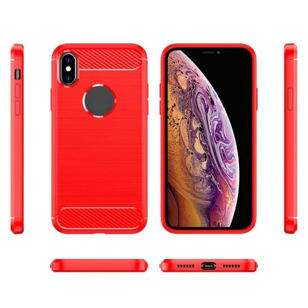 Carbon Flex iPhone Xs skal - Röd