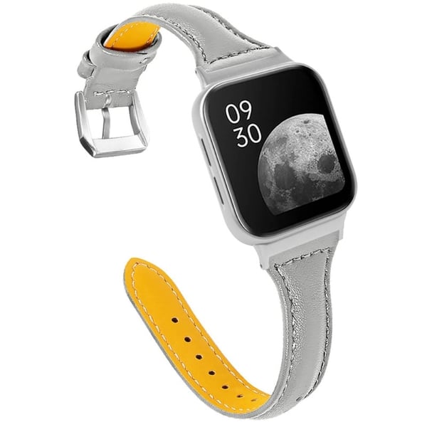 Oppo Watch (41 mm) klokkerem i ekte okseskinn med hurtigutløser - Grå