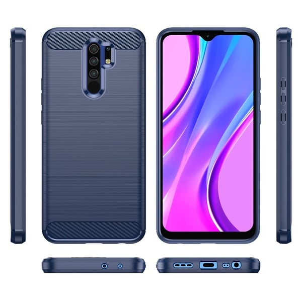 Carbon Flex Etui Xiaomi Poco M2 Reloaded / M2 / Redmi 9 - Blå