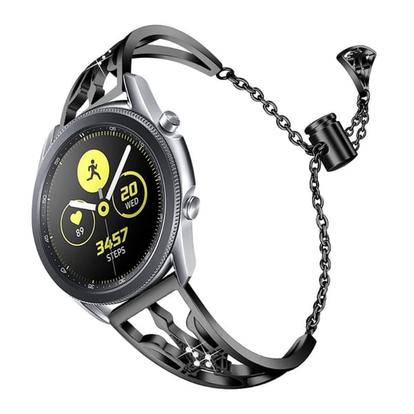 Samsung Gear S3 Frontier / S3 urrem med rhinestone-krone - Svart
