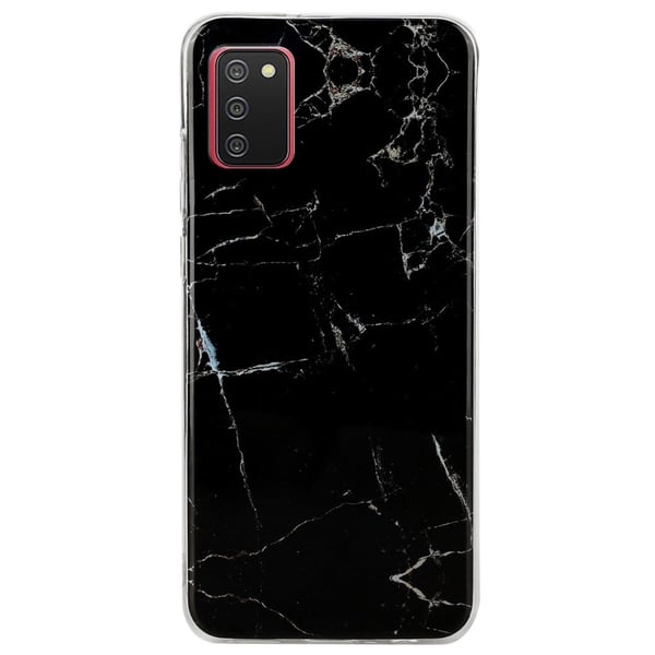 Marble Samsung Galaxy A03s Etui - Svart