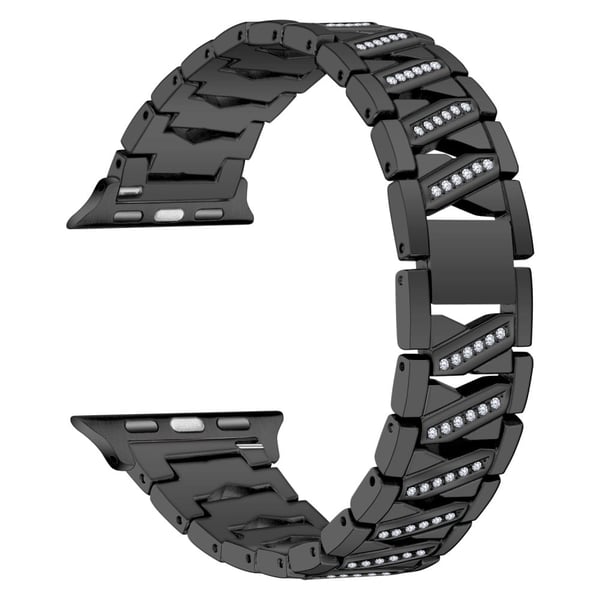 Rhinestone X-design klokkerem til Apple Watch (41 mm) - Svart