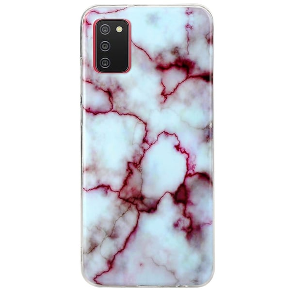Marble Samsung Galaxy A03s Etui - Rød
